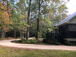 Entry and main residence of Fern Cottage retreat and weekend getaway.